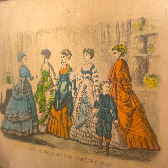 VINTAGE VICTORIAN ART➕1869 Godeys Victorian Fashion - Picture 2 of 3